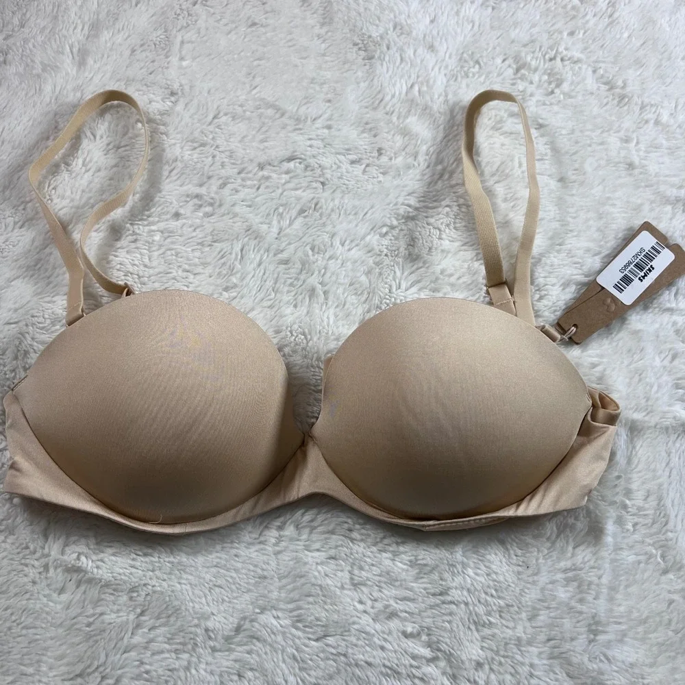 Skims Ultimate Push-Up Strapless Bra Sand Beige Multi-Way 32C BA-BAN-3208 NEW - Picture 4 of 11